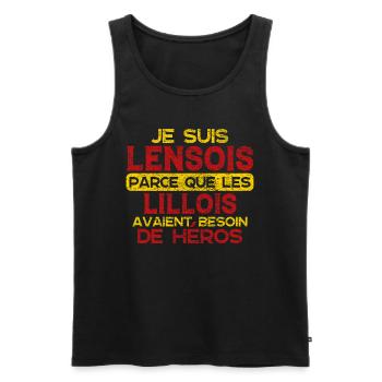 Je Suis Lensois Cadeau Humoristique Lillois Héros - Débardeur bio Premium Homme - noir - Devant - Michal (187cm)