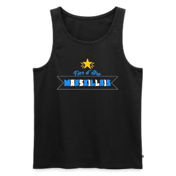 Fier D'être Marseillais Cadeau Supporter Marseille - Débardeur bio Premium Homme - noir - Devant - Michal (187cm)