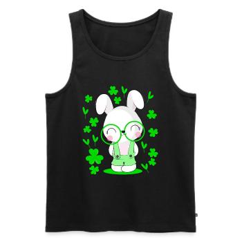 Drôle de lapin Saint-Patrick Cadeau de la Saint-Paddy - Débardeur bio Premium Homme - noir - Devant - Michal (187cm)