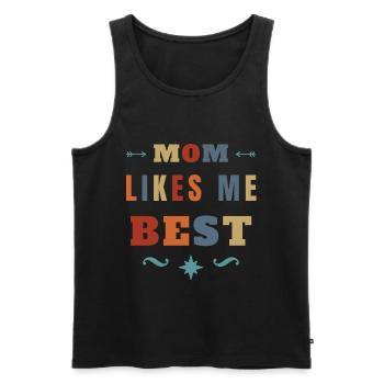 Mom Likes ME Best Funny Sibling Rivalry - Men's Premium Organic Tank Top - black - Front - AI Model Male 178 light (178cm)