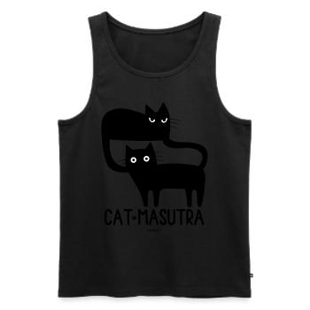 Katze Masutra! - Männer Premium Bio Tank Top - Schwarz - Vorne - AI Model Male 178 light (178cm)