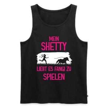 Shetty spielt Fangi - Männer Premium Bio Tank Top - Schwarz - Vorne - Michal (187cm)