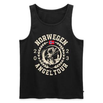 Norwegen 2023 Angeltour - Männer Premium Bio Tank Top - Schwarz - Vorne - Michal (187cm)