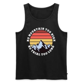 Kein Berg zu hoch, kein Weg zu lang - Männer Premium Bio Tank Top - Schwarz - Vorne - AI Model Male 178 light (178cm)