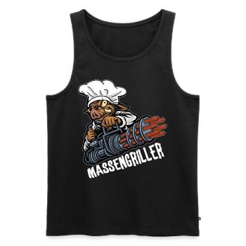 Massengriller BBQ Grillen Würstchengrill Griller - Männer Premium Bio Tank Top - Schwarz - Vorne - AI Model Male 178 light (178cm)