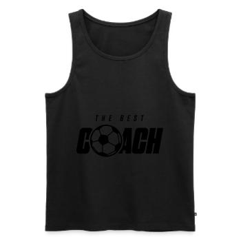 fussball trainer - Männer Premium Bio Tank Top - Schwarz - Vorne - AI Model Male 178 light (178cm)