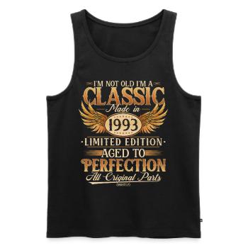 Vintage 1993 Vintage Retro Birthday Gift - Men's Premium Organic Tank Top - black - Front - Michal (187cm)