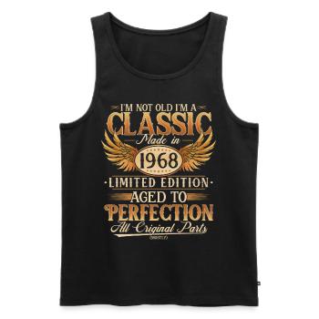 Vintage 1968 Vintage Retro Birthday Gift - Men's Premium Organic Tank Top - black - Front - Michal (187cm)
