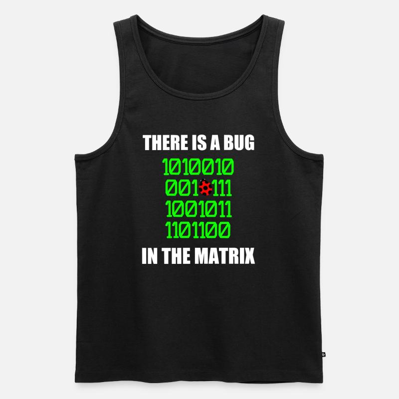 There is a bug in matrix ladybug pun, binary - Men's Premium Organic Tank Top - black