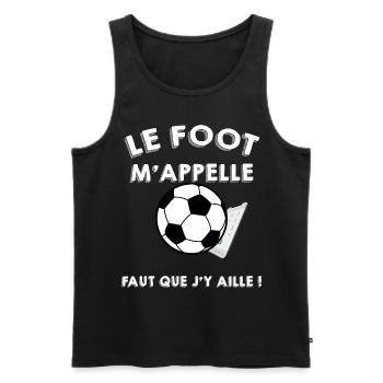 Le foot Cadeau Football Footballeur Humour - Débardeur bio Premium Homme - noir - Devant - AI Model Male 178 light (178cm)