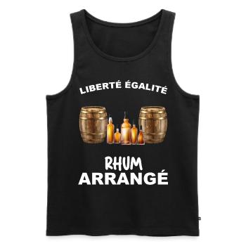 Liberté Egalité Fhum Arrangé - Débardeur bio Premium Homme - noir - Devant - Michal (187cm)