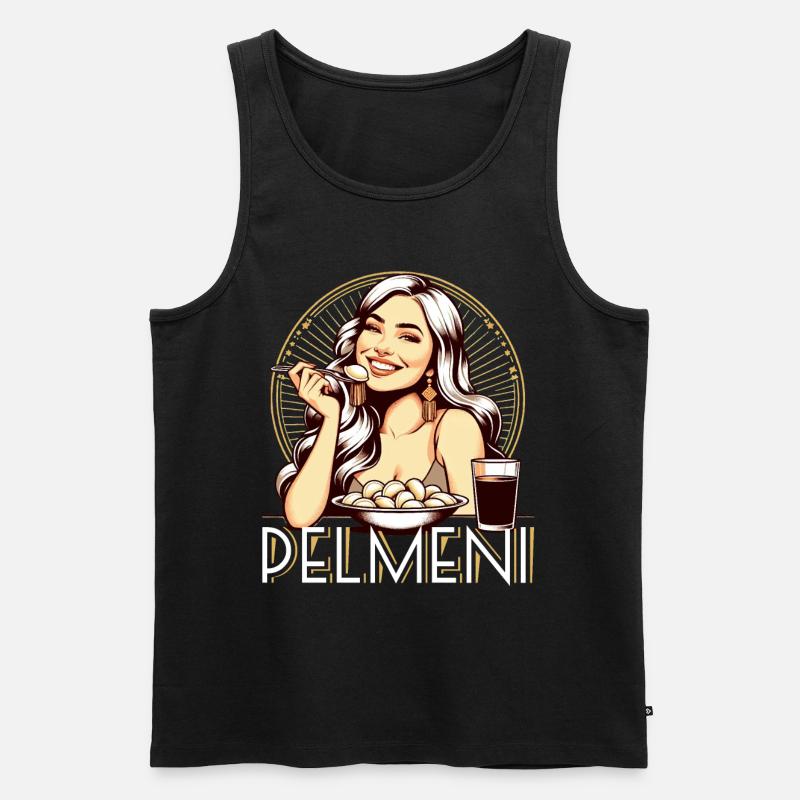 Pelmeni lecker Geschenk - Männer Premium Bio Tank Top - Schwarz