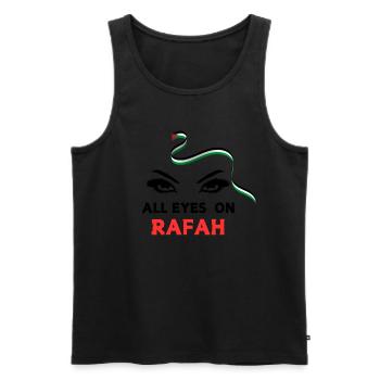 All eyes on Rafah - Männer Premium Bio Tank Top - Schwarz - Vorne - Michal (187cm)