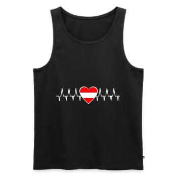 The Austria heartbeat - Men's Premium Organic Tank Top - black - Front - Michal (187cm)