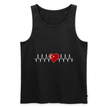 Turkish heartbeat - Men's Premium Organic Tank Top - black - Front - Michal (187cm)