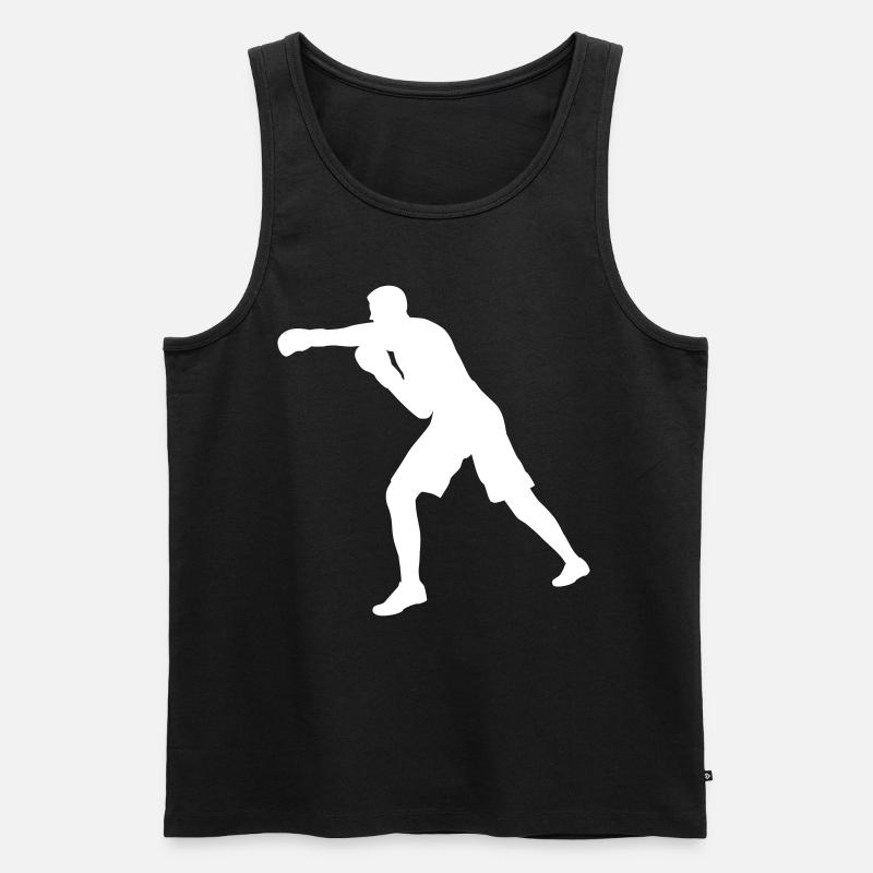 Boxer Schlag in weiß - Männer Premium Bio Tank Top - Schwarz