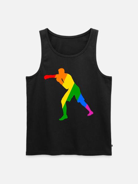 Boxer im Regenbogen - Männer Premium Bio Tank Top - Schwarz