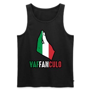 Italy Italian Vaffanculo - Men's Premium Organic Tank Top - black - Front - AI Model Male 178 light (178cm)