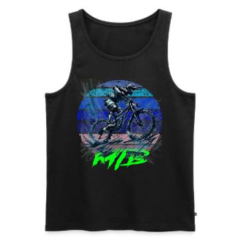 MTB - Men's Premium Organic Tank Top - black - Front - AI Model Male 178 light (178cm)