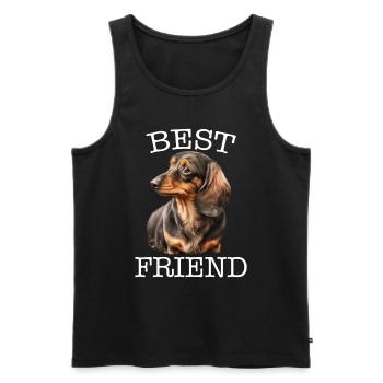 Mein Dackel ist mein Best Friend - Dackel T-Shirt - Männer Premium Bio Tank Top - Schwarz - Vorne - AI Model Male 178 light (178cm)