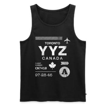 Toronto airport tag - Men's Premium Organic Tank Top - black - Front - AI Model Male 178 light (178cm)