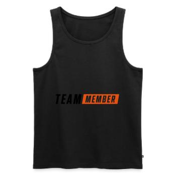 team member - Men's Premium Organic Tank Top - black - Front - AI Model Male 178 light (178cm)