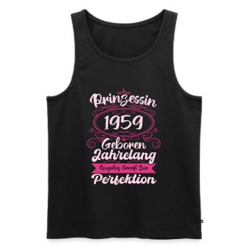 Prinzessin seit 1959 Geburtstag 1959 - Männer Premium Bio Tank Top - Schwarz - Vorne - Michal (187cm)