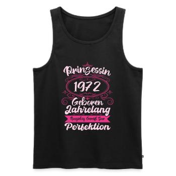 Prinzessin seit 1972 Geburtstag 1972 - Männer Premium Bio Tank Top - Schwarz - Vorne - Michal (187cm)