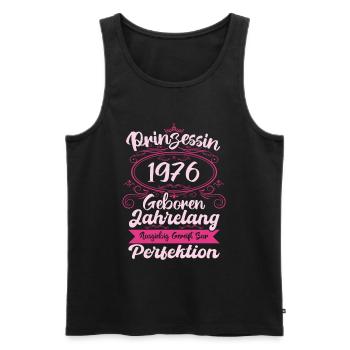 Prinzessin seit 1976 Geburtstag 1976 - Männer Premium Bio Tank Top - Schwarz - Vorne - AI Model Male 178 light (178cm)