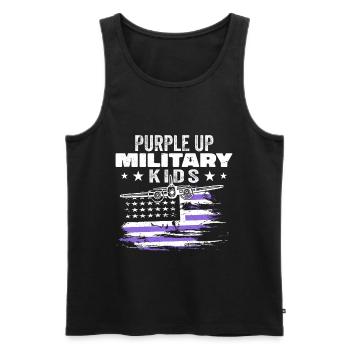 Purple Up For Military Kids - Männer Premium Bio Tank Top - Schwarz - Vorne - Michal (187cm)