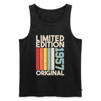 1957 - Limited Edition Birthday Gift 1957 Original - Männer Premium Bio Tank Top - Schwarz - Vorne - Michal (187cm)