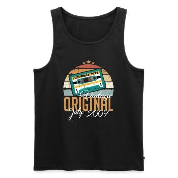 Juli 2007 Jahrgang Vintage Geburtstag Juli 2007 - Männer Premium Bio Tank Top - Schwarz - Vorne - Michal (187cm)