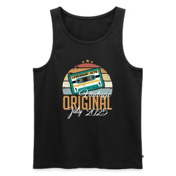 Juli 2025 Jahrgang Vintage Geburtstag Juli 2025 - Männer Premium Bio Tank Top - Schwarz - Vorne - Michal (187cm)