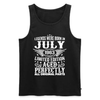 July 1963 | Birthday 1963 Born July 1963 - Men's Premium Organic Tank Top - black - Front - Michal (187cm)