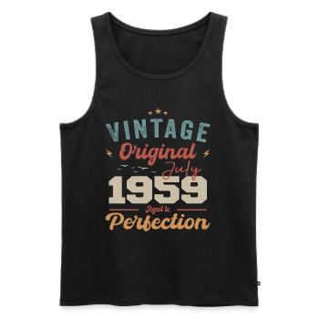 Juli 1959 Geburtstag Juli 1959 Original 1959 Juli - Männer Premium Bio Tank Top - Schwarz - Vorne - Michal (187cm)