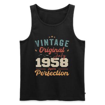July 1958 Birthday July 1958 Original 1958 July - Men's Premium Organic Tank Top - black - Front - Michal (187cm)
