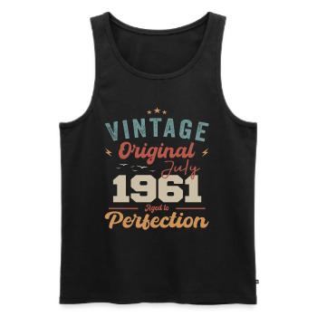July 1961 Birthday July 1961 Original 1961 July - Men's Premium Organic Tank Top - black - Front - Michal (187cm)