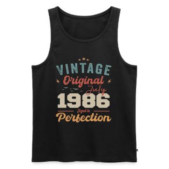 July 1986 Birthday July 1986 Original 1986 July - Men's Premium Organic Tank Top - black - Front - Michal (187cm)