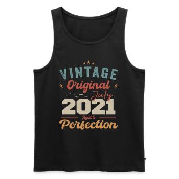 July 2021 Birthday July 2021 Original 2021 July - Men's Premium Organic Tank Top - black - Front - Michal (187cm)