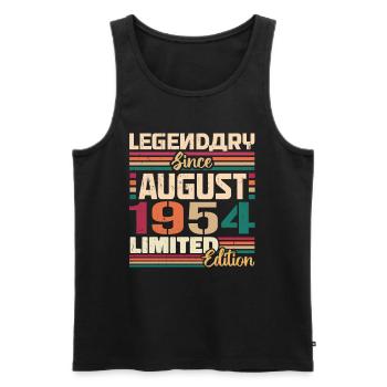 1954 August Birthday Legend August 1954 - Men's Premium Organic Tank Top - black - Front - Michal (187cm)
