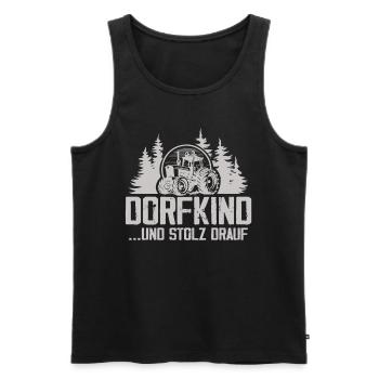 Dorfkind Und Stolz Drauf - Männer Premium Bio Tank Top - Schwarz - Vorne - Michal (187cm)