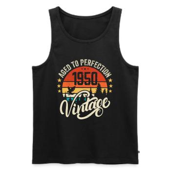 1950 Vintage - Geburtstagsgeschenk 1950 Retro 1950 - Männer Premium Bio Tank Top - Schwarz - Vorne - AI Model Male 178 light (178cm)