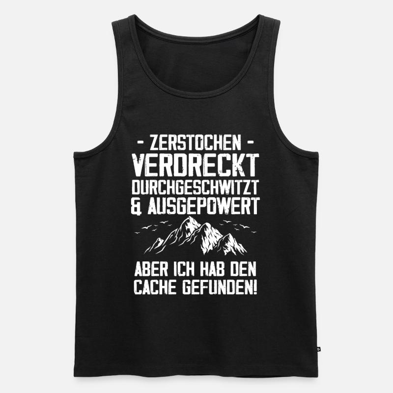 Gecache Geocaching Hobby Cache - Männer Premium Bio Tank Top - Schwarz