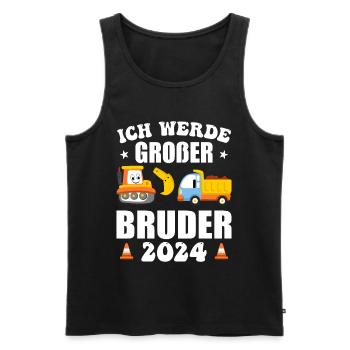Ich Werde Großer Bruder 2025 - Männer Premium Bio Tank Top - Schwarz - Vorne - Michal (187cm)