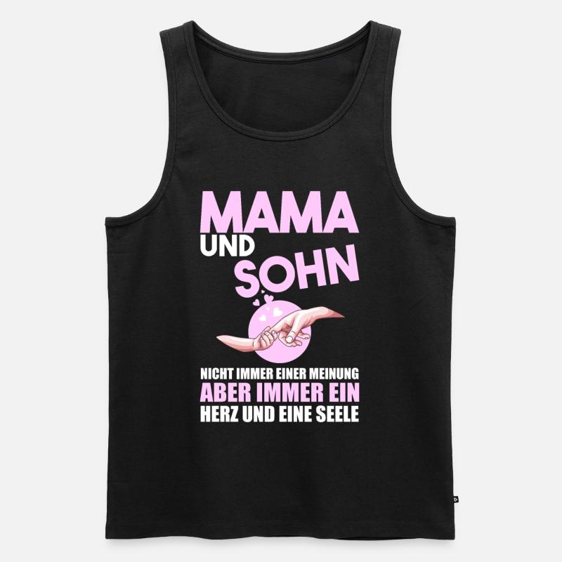 Mama Und Sohn - Männer Premium Bio Tank Top - Schwarz