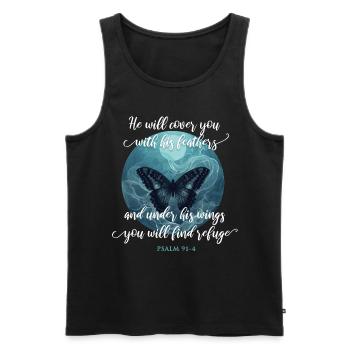 Christian Quote Bible Verse Religious - Men's Premium Organic Tank Top - black - Front - Michal (187cm)
