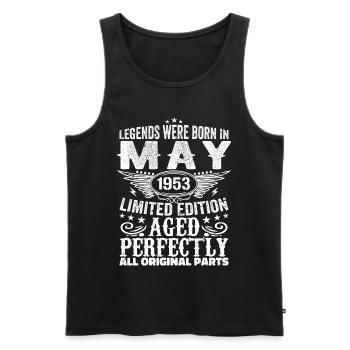 Mai 1953 Geburtstagsgeschenk Mai 1953 Mai - Männer Premium Bio Tank Top - Schwarz - Vorne - Michal (187cm)