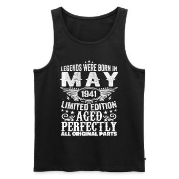 Mai 1941 Geburtstagsgeschenk Mai 1941 Mai - Männer Premium Bio Tank Top - Schwarz - Vorne - Michal (187cm)