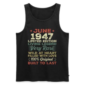 Juni 1947 Geburtstag Juni 1947 Geschenk Juni 1947 - Männer Premium Bio Tank Top - Schwarz - Vorne - Michal (187cm)