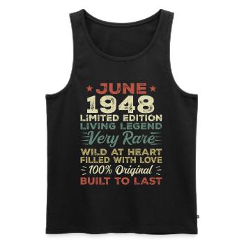 Juni 1948 Geburtstag Juni 1948 Geschenk Juni 1948 - Männer Premium Bio Tank Top - Schwarz - Vorne - Michal (187cm)